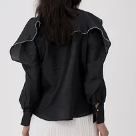 MIANOTTE Off-the-Shoulder Ruffle Detail Organza Blouse size 2 - Picture 5 of 10